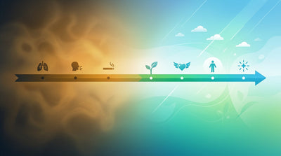 Visual timeline showing progression from smoking to health