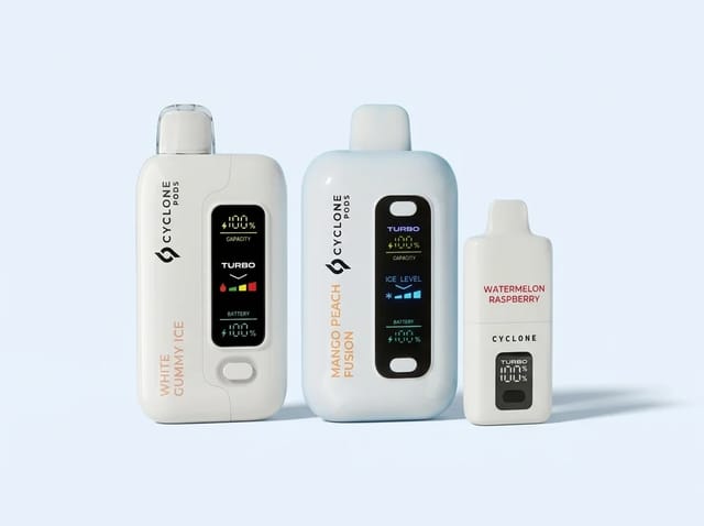 Cyclone Pods nicotine-free vape lineup: Gust Core, Gust Pro and Lightning