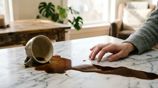 Spilled coffee cup — does caffeine cause anxiety