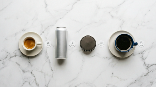 Caffeine sources comparison on marble — daily caffeine limit