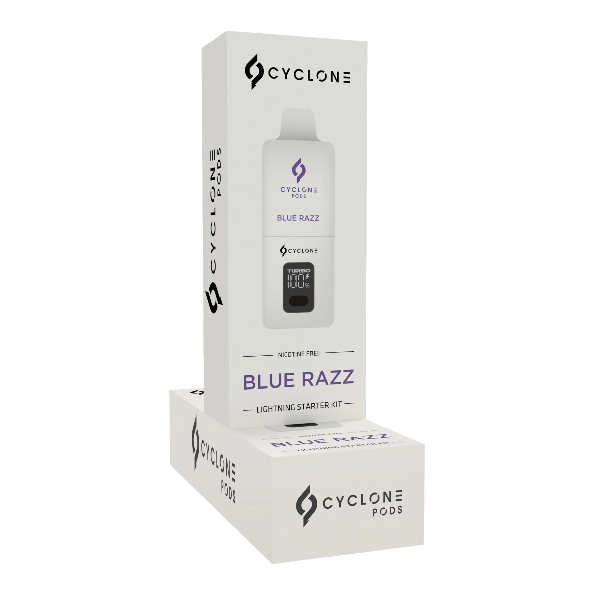 Blue Razz Lightning Kit 0% Nic Starter Cyclone Pods Blue Razz Lightning Kit 0% Nic Starter Cyclone Pods