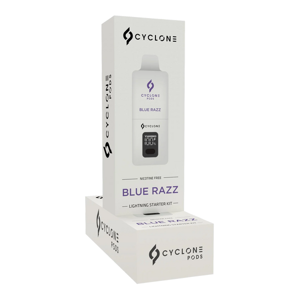 Blue Razz Lightning Kit 0% Nic Starter Cyclone Pods Blue Razz Lightning Kit 0% Nic Starter Cyclone Pods