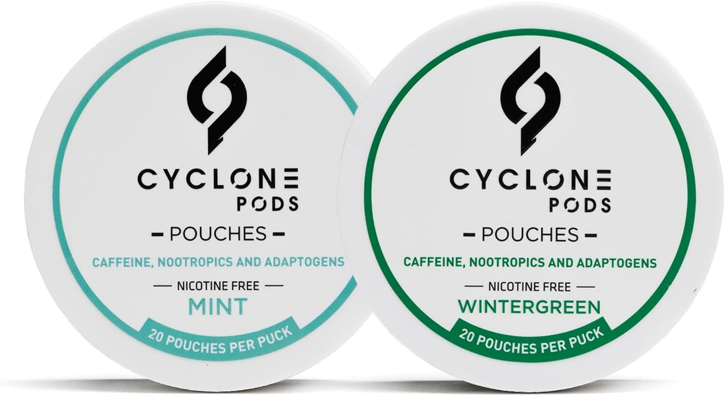 Mint and Wintergreen Focus Pouches two-can bundle — 40 caffeine pouches